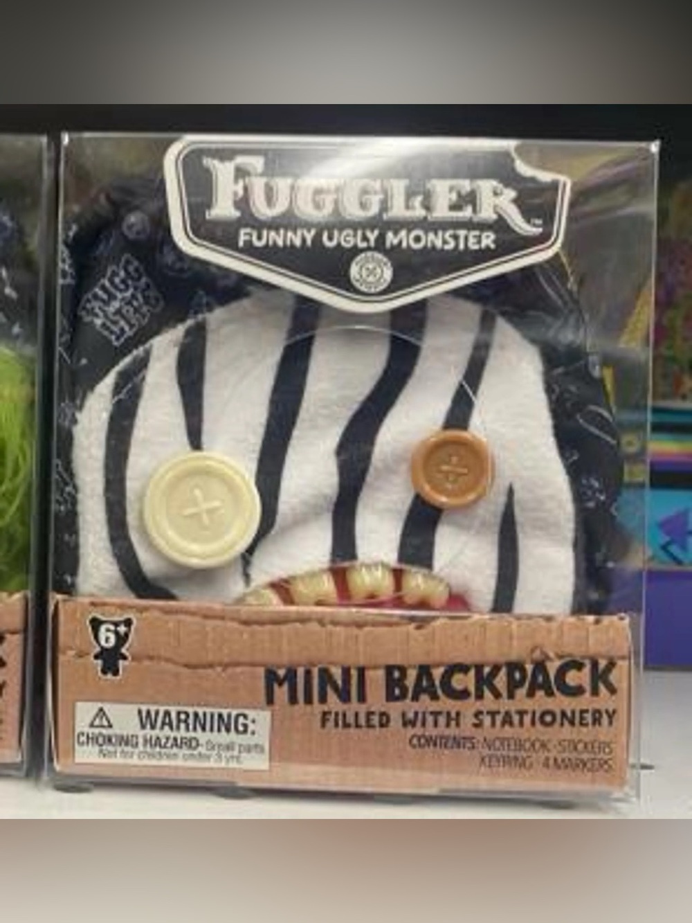 Zuru Fuggler mini backpack in the "Zebra" style